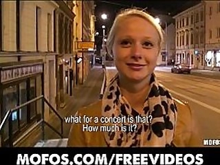 Cute light-haired Czech schoolgirl is paid for sex in public