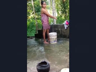 Innocent-looking nymph caught on camera while bathing