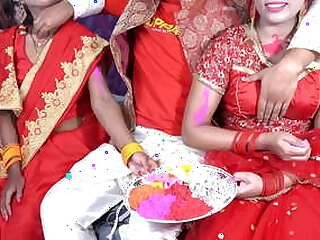 Hard-core Holi Sensational father in law pound 2 daughter in law?s in Holi Hindi voice