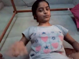 Nubile student delectations herself with audio