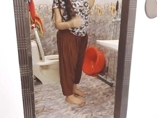 Desi stepdaughter gets caught showering by her immense stepdaddy who spies on her
