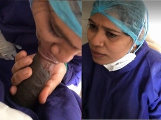 Indian nurse performs oral hump on patient
